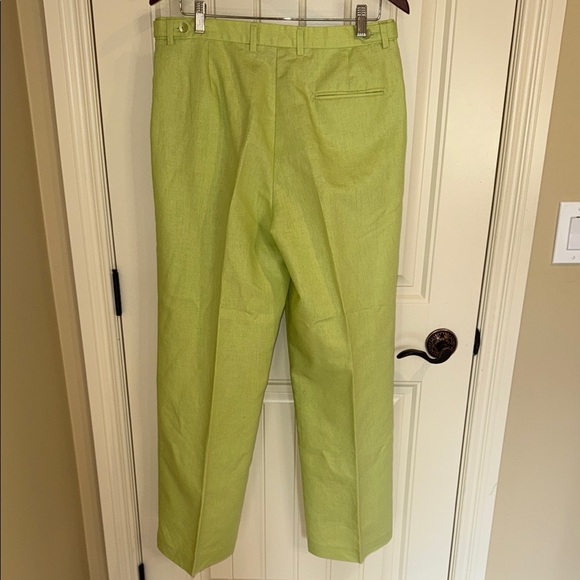 Liz Claiborne Pants Lime Green Wide Leg Linen Cotton Women’s Size 12 - Picture 2 of 13